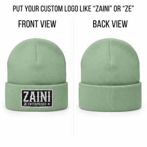 Gorro Unisex ZAINI Premium de Punto Acrílico de 280 GSM, Color Verde Oscuro, con Borde Plegable, Cálido para Invierno, para Exteriores, a la Moda - Product Image 1