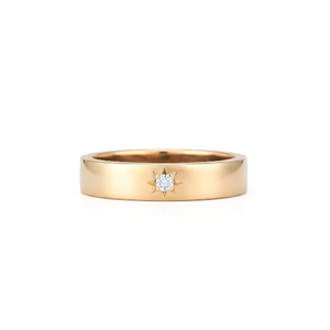 Bague Cigare Étoile du Nord en Or avec Diamant de Laboratoire, Plaqué Or 18K, Large Bande Étoilée, Bague Chevalière Unisexe, Bijoux - Product Image 6