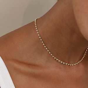14k 18k Solid Gold Round Lab Grown Diamond Tennis <b>Choker</b> Necklaces Dainty Prong Set Adjustable 16 Inches Layering Band Wholesale - Product Image 5