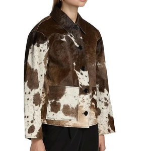 Chaqueta de Cuero con Pelo de Vaca Auténtico, Material Natural Suave y Duradero, Prenda Exterior Elegante y Genuina, Diseño Cómodo y Moderno - Product Image 3