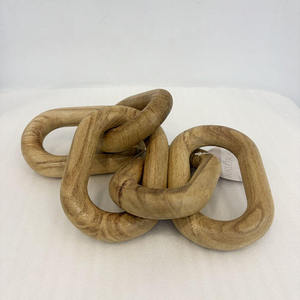 Chaîne décorative multicolore à cinq anneaux en bois sculpté à la main, design moderne, pour restaurants, bureau et mur - Product Image 4