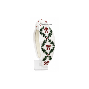 Serre-tête en tissu gingham de Noël avec motif de Noël et de rennes, accessoire de cheveux festif pour les fêtes de Noël et les événements thématiques - Product Image 4