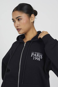 Sweat à capuche zippé pour femme, personnalisé, hiver, 100% coton, logo sur le devant, manches longues, couleur unie, poignets côtelés extensibles, couverture complète - Product Image 6