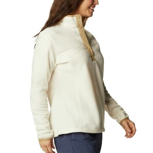 Suéter de Mujer Personalizado con Botones a Presión, Cuello Alto, Color Crema/Marrón, Cuello de Cuarto, Tejido Suave y Cálido - Product Image 3