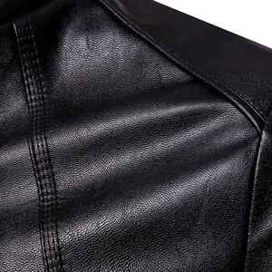 Men PU Leather <b>Jacket</b> <b>Vintage</b> Moto <b>Racer</b> Stylish High Quality Winter Coat Top Trending Canvas Camouflage High Street - Product Image 6