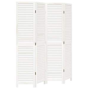 ฉากกั้นห้องไม้เพาโลเนียสีขาวล้วน 4 บาน ดีไซน์หรูหราสำหรับสำนักงาน - Product Image 2