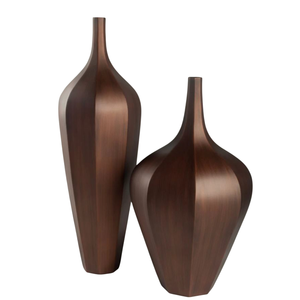 Vase à fleurs en métal personnalisé, finition cuivre antique, pour la décoration de la maison et du bureau, meilleur vase à fleurs de forme élégante - Product Image 1