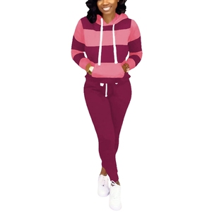 Conjunto Deportivo Reversible para Mujer, Color Sólido, Ligero, Ecológico, con Capucha, Manga Larga, Informal, Pantalones con Cordón para Invierno - Product Image 1