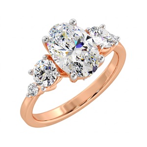 Bague en or 18 carats plaqué or avec diamant ovale Astra de 1,5 carat VVS1 cultivé en laboratoire, pierres latérales, bijoux fins, bague pour mariage, fiançailles, cadeau pour femme - Product Image 2