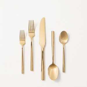 Ensemble de couverts de luxe vintage en or, en acier inoxydable, finition mate, vaisselle pour mariages, hôtels et restaurants haut de gamme - Product Image 3