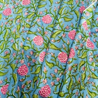 Tissu en coton bio lavé et cardé imprimé, écologique, pour décoration intérieure, artisanat, motif palmier rouge, rideau en coton indien fait main sur mesure