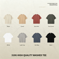 T-shirt en coton vierge de haute qualité, style streetwear, nouvelle tendance rétro, 310g, coupe lourde, épaules tombantes, personnalisable