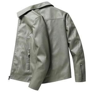 Blouson de motard décontracté pour homme en coton à capuche, col montant, logo frontal, style vintage et tendance - Product Image 6
