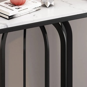 Mesa consola de diseño clásico con detalles de latón con pátina de bronce, mueble de pasillo de diseño contemporáneo. - Product Image 2