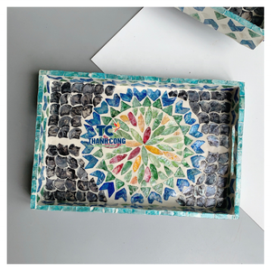 Fournisseur OEM personnalisé, plateau en nacre, accent décoratif pour la salle à manger, plateau de service à fruits en nacre, Vietnam - Product Image 1