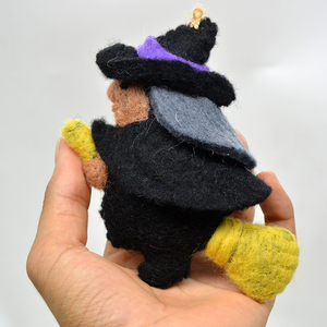 Handmade <b>Felt</b> Halloween Ornaments Set Bat Witch Cauldron Haunted House Cat Spider Decorations for Party Home Decor - Product Image 6