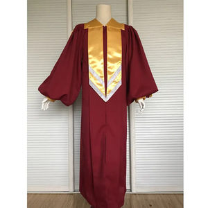 Túnicas de clérigo al por mayor y estolas de sacerdote bordadas, conjunto de uniforme con cruz latina, 100% poliéster, talla personalizada, unisex - Product Image 2