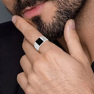 Black Onyx <b>Ring</b> 925 Sterling <b>Silver</b> Or 14K Solid Gold Engagement <b>Ring</b> Black Onyx Signet <b>Ring</b> July Birthstone Gift For Him - Product Image 4