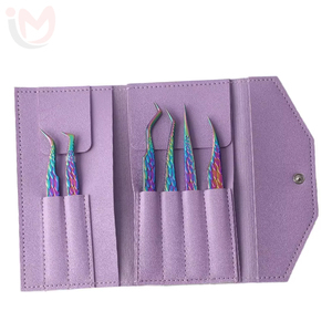 Pinzas para Pestañas, Juego de 5 Pinzas para Extensiones de Pestañas, Acero Inoxidable Japonés, Punta Curva y Lisa, 5 Pinzas para Pestañas 90 - Product Image 1