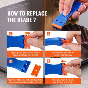 2PCS Plastic Razor Blade Scraper and 120PCS Adhesive Cleaning Scraper Remover Stickers <b>Decals</b> <b>Car</b> Cleaning Tools - Product Image 4