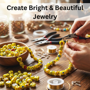 Perles en verre soufflé jaune fantaisie, brin de 8 pouces, tailles et formes variées, pour la fabrication de bijoux décoratifs, artisanat DIY, bracelet, collier - Product Image 6