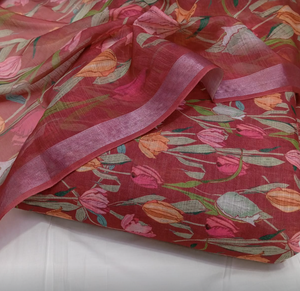 Tissu en poly-lin tissé imprimé pour la confection de vêtements ethniques et de vêtements pour femmes destinés aux créateurs de mode - Product Image 1