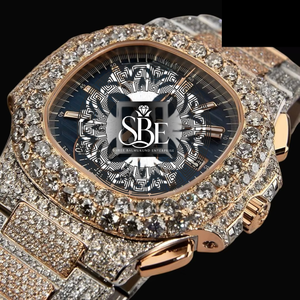 Indian Exporter Antique Green Sapphire Dial Automatic Movement VVS Moissanite Diamond <b>Watch</b> <b>for</b> Birthday Gift at Good Price - Product Image 4