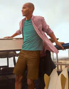 Pantalones Cortos de Algodón de Color Sólido para Hombre, con Bolsillos, Cintura Media, Estilo Casual, Cierre de Botón, Tejido Transpirable - Product Image 1