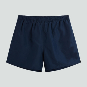 Shorts unisexes bleu marine à séchage rapide en polyester, taille élastique, couleur unie, vêtements de sport d'été pour adultes, coupe régulière - Product Image 1