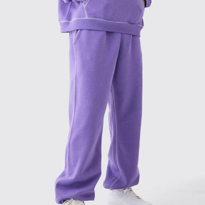 Ensemble de survêtement unisexe en molleton 100 % coton, 2 pièces, grande taille, avec sweat à capuche respirant et pantalon de jogging à séchage rapide pour l'hiver - Product Image 3