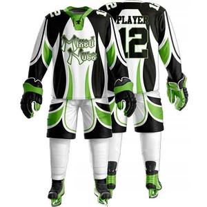 Conjunto de Jersey de Hockey sobre Hielo Sublimado para Hombre, Diseño de Nueces Mixtas, Verde, Negro y Blanco, Manga Larga, Absorbe la Humedad, Ajuste Atlético, Uniforme de Equipo para Adultos - Product Image 4