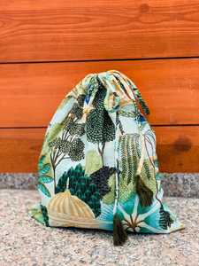 Printed Cotton Fabric Drawstring Large Cosmetic Bag for Pouch Jewelry Storage <b>Travel</b> <b>Organizer</b> Custom Gift Bag - Product Image 1