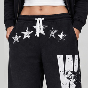 Pantalones Deportivos de Pierna Ancha para Mujer, Personalizados con Serigrafía, de Poliéster y Algodón, Estilo Casual Urbano, OEM - Product Image 3