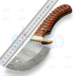 Cuchillo de Caza de Acero de Damasco Hecho a Mano Personalizado OEM con Mango de Madera Exótica, Hoja Fija, para Camping, Táctico, EDC - Product Image 6