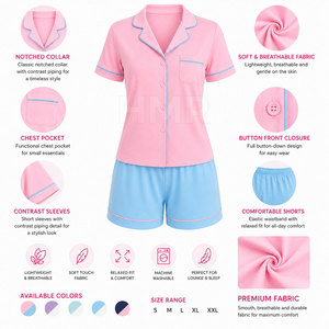 Conjunto de Pijama HMR Sisterhood Sorority con Estampado Simple, Ropa de Dormir de Manga Corta Suave y Tejida para Mujer, Conjunto de 2 Piezas - Product Image 6