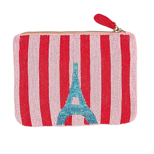 Pochette à monnaie unique brodée de perles de rocaille, options disponibles, fabriquée en Inde - Product Image 1