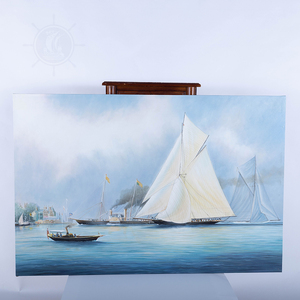 Impression sur toile Britannia et Vigilant off the Royal Yacht Squadron Headquarters 89.15Lx3.3Wx59.7H cm - Product Image 3