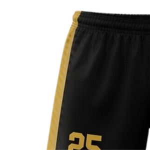 Shorts de lacrosse unisexe noir et or en polyester, coupe athlétique, légers, pour uniforme sportif, entraînement et performance d'équipe - Product Image 4