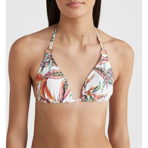 Ensemble bikini décontracté et confortable pour femme, taille haute, couleur unie, avec soutien-gorge triangle rembourré amovible, en tissu côtelé tricoté en élasthanne, col en V profond - Product Image 4