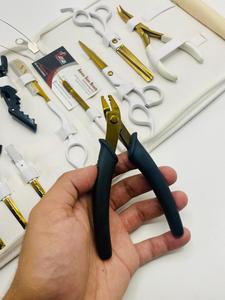 Custom Logo White Gold Nano <b>Ring</b> Hair Extension Pliers Tools Kit With Hair Cutting & Thinning Scissors With Alligator <b>Clips</b> - Product Image 6