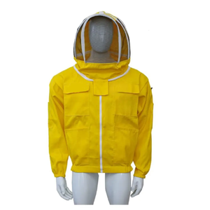 Veste de protection apicole avec voile détachable, respirante, en polyester et coton, coupe ample, blanche, coutures surjetées, VÊTEMENTS ÉQUIPEMENT EN CUIR - Product Image 2