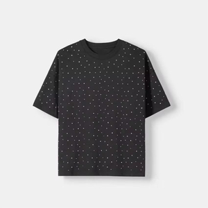 เสื้อยืดคอโอ ผ้าฝ้ายแท้ 100% คุณภาพสูง ประดับด้วยคริสตัล ทรงปกติ สำหรับผู้ชาย จากผู้ผลิต OEM วัสดุที่ดีที่สุด - Product Image 6