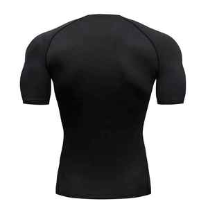Unisex Gym Compression T-Shirt Tight Fit <b>Athletic</b> Short Sleeve Quick Dry Anti-UV Breathable Sports Training Workout Wear OEM ODM - Product Image 2