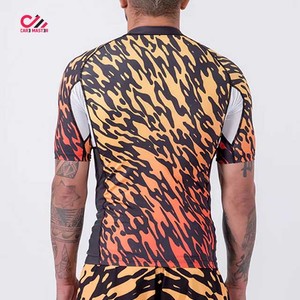CARE MASTER Men's Short Sleeve Rash Guard <b>Flame</b> Print Quick Dry Polyester Sport Top Adult Training <b>Shirt</b> - Product Image 2