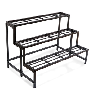 3 Tier Heavy Duty Chrome Plated Iron Plant <b>Stand</b> with Self Watering & Drainage Holes for <b>Pots</b> Living Room Balcony & Garden Use - Product Image 1