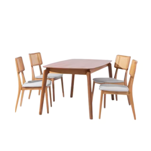Ensemble de table et de chaises de salle à manger en bois massif de luxe avec un design moderne super confortable pour une utilisation domestique polyvalente - Product Image 4