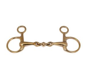 Mors de cheval en cuivre poli à double barillet, design anneau lâche, pour l'entraînement équestre - Product Image 1