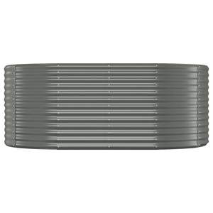 Jardinière surélevée en acier thermolaqué 68,9x39,4x26,8 cm, grise, elliptique, pour fleurs et plantes vertes - Product Image 5