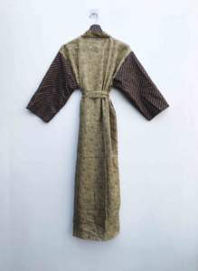 Kimono de seda india vintage con cinturón para mujer, túnica maxi, ropa de dormir, para damas de honor, maternidad, bohemio, bata de baño, vestido de verano suave con abertura frontal - Product Image 5