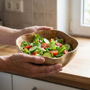 Handcrafted Solid Wooden <b>Bowl</b> Handmade Root Wooden Salad <b>Bowl</b> Wooden Kitchen Decor <b>Large</b> Serving <b>Bowl</b> - Product Image 2